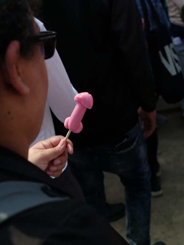 Phallus lollipop at Kanamara Matsuri