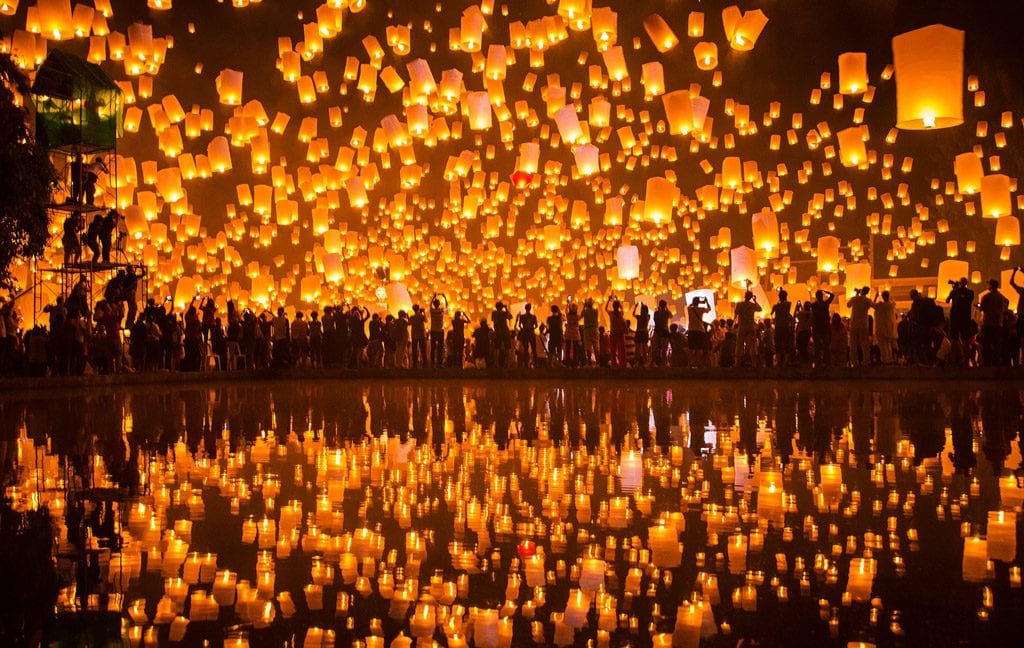 Lantern festival in Tsunan, Japan