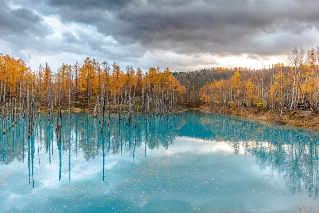 The blue pond in Furano.